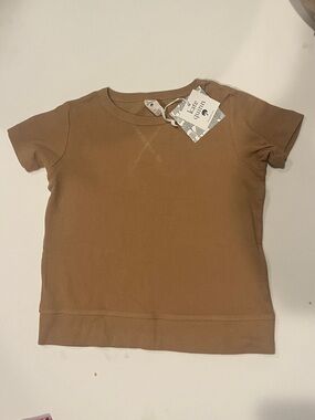 kate quinn Kids Tan Short-Sleeve Rib Tee